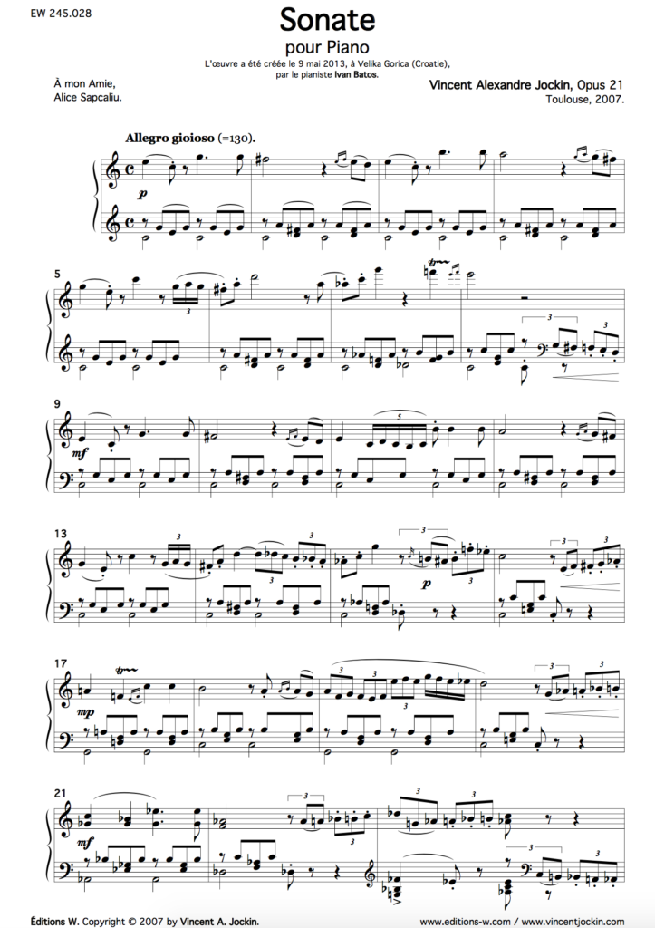 Sonata, Opus 21